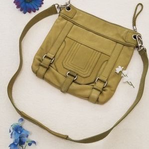 Olive Green Leather Shoulder Bag